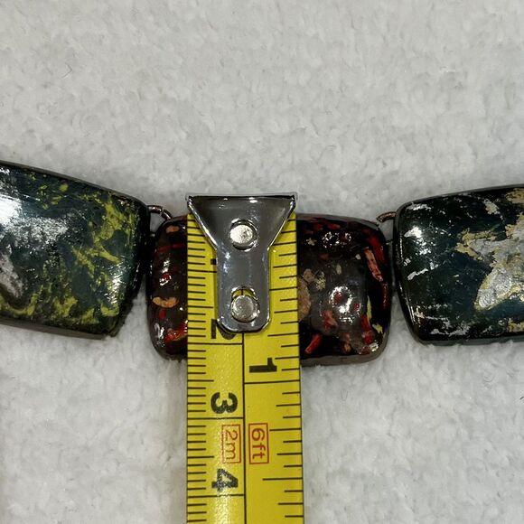 Hand Painted Gun Metal Necklace Celestial Goth Fairy Grunge Industrial 16in~18in - Picture 8 of 8